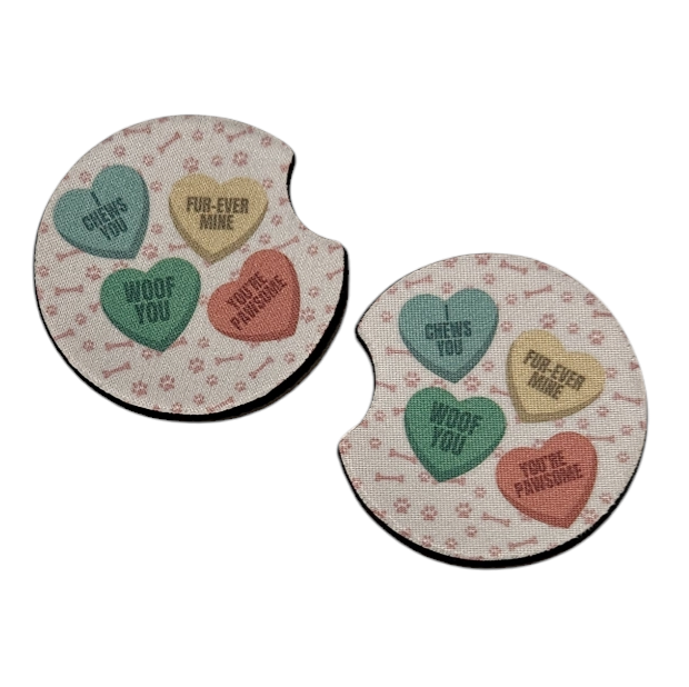 Dog Valentine Car Coasters