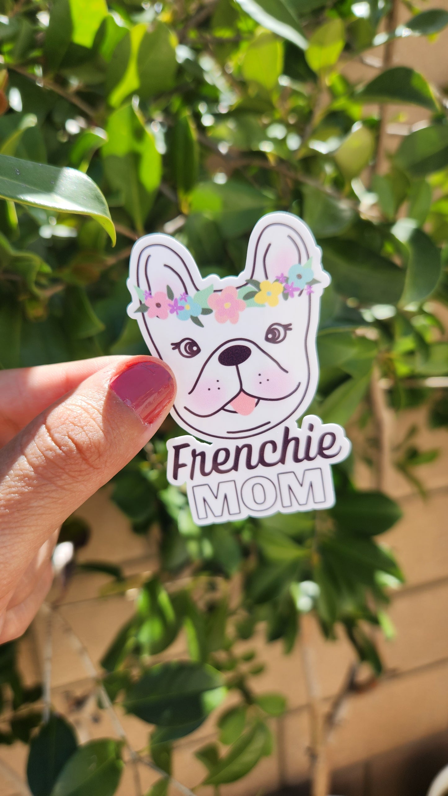 Floral Frenchie Mom Sticker
