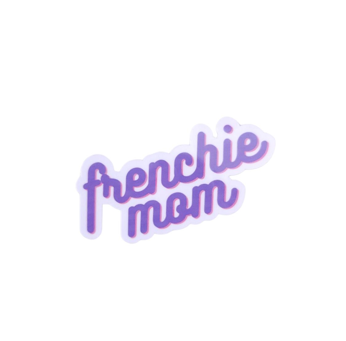 Purple Frenchie Mom Word Sticker