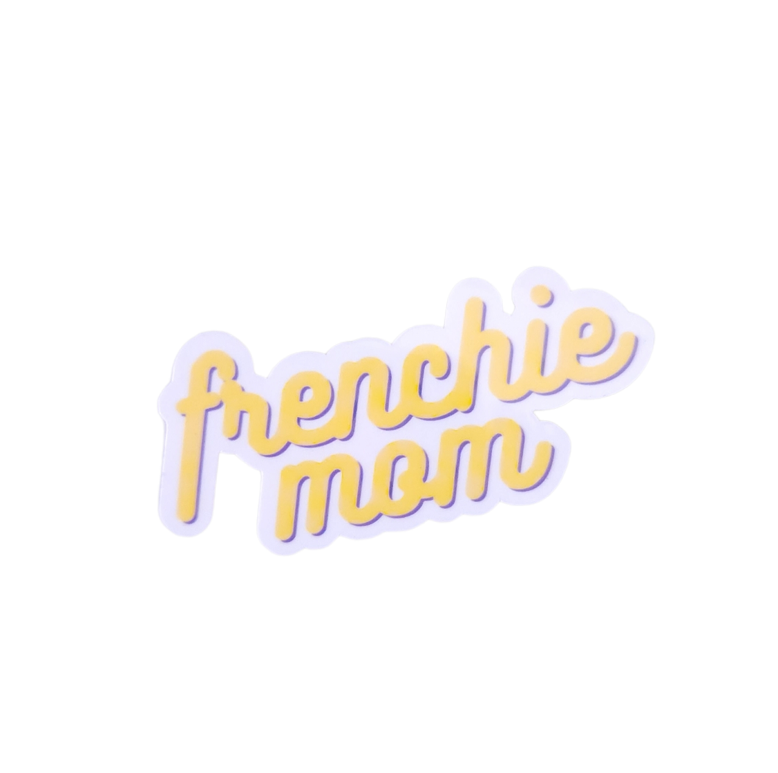 Yellow Frenchie Mom Word Sticker