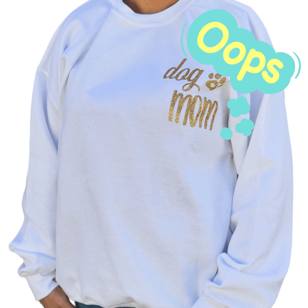 Glitter Dog Mom White Crewneck